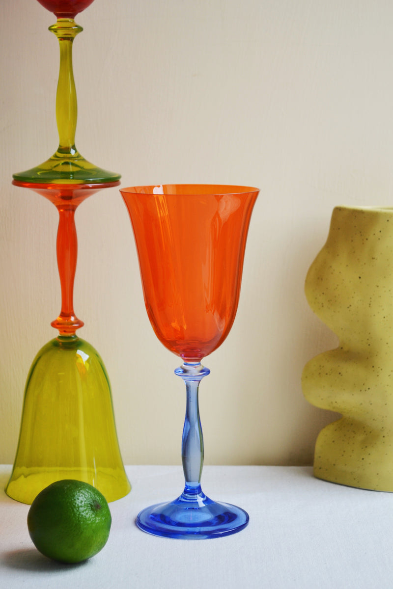 Multicoloured Wine Glass - Four Colours Available