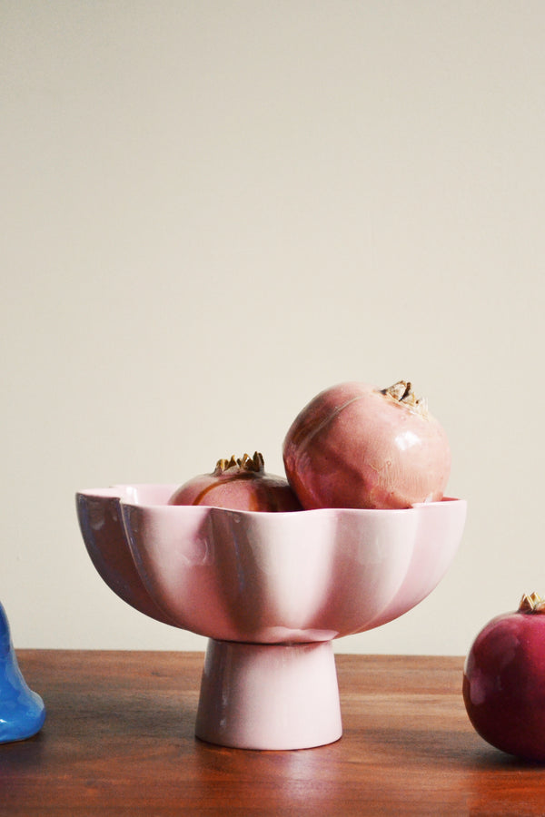 Pastel Pink Stoneware Fruit Bowl