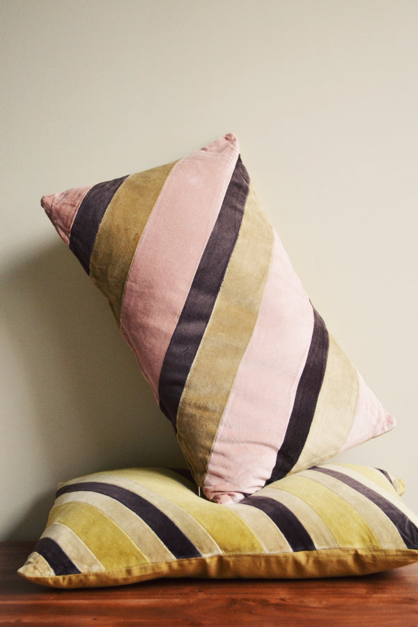 HKLIVING ® | Striped Velvet Cushion - Sunkissed