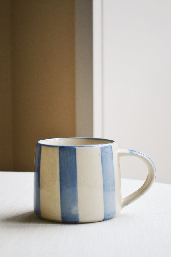 Washed Striped Mug - Blue