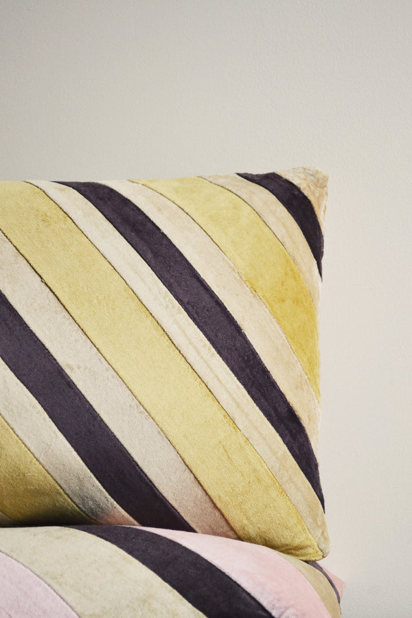HKLIVING ® | Striped Velvet Cushion - Honey