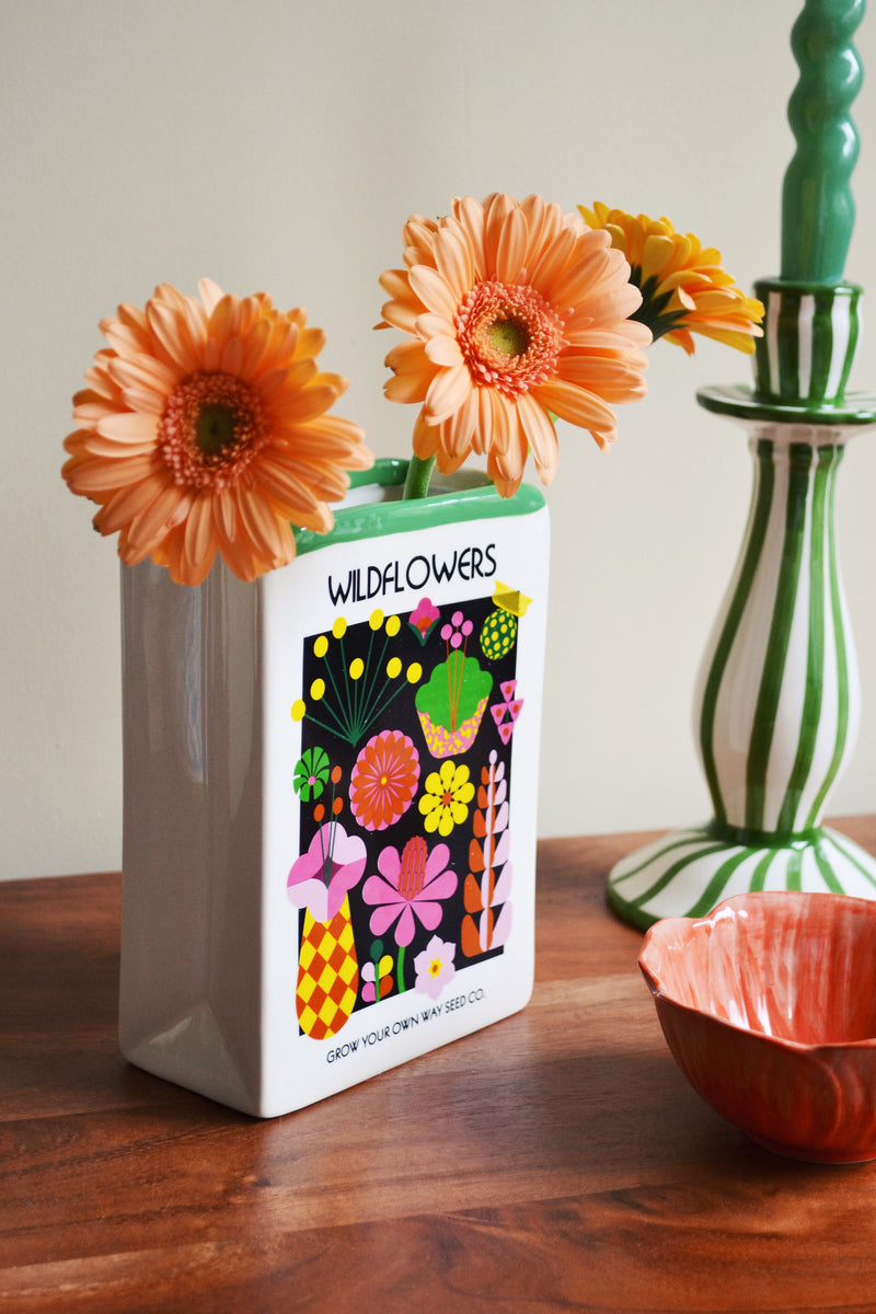 Wildflowers Floral Garden Gardening Gift Vase Home Decor