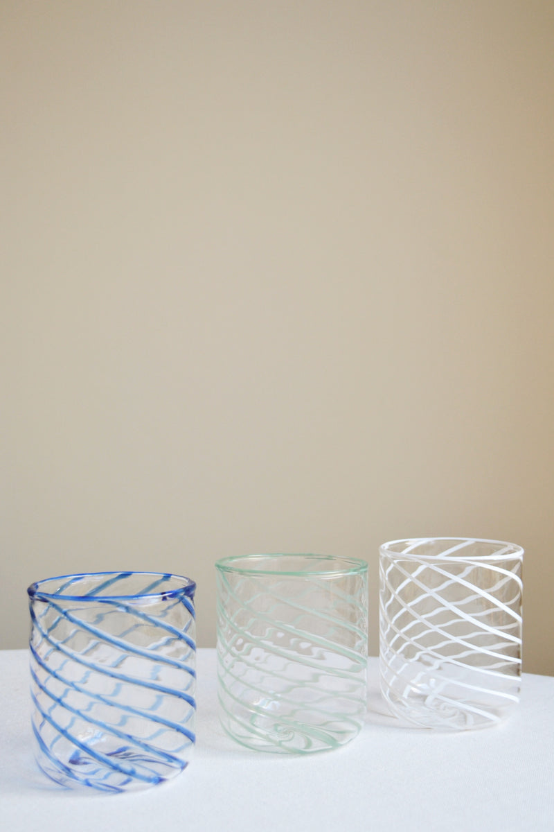 Twist Glass Tumbler - Three Colours Available