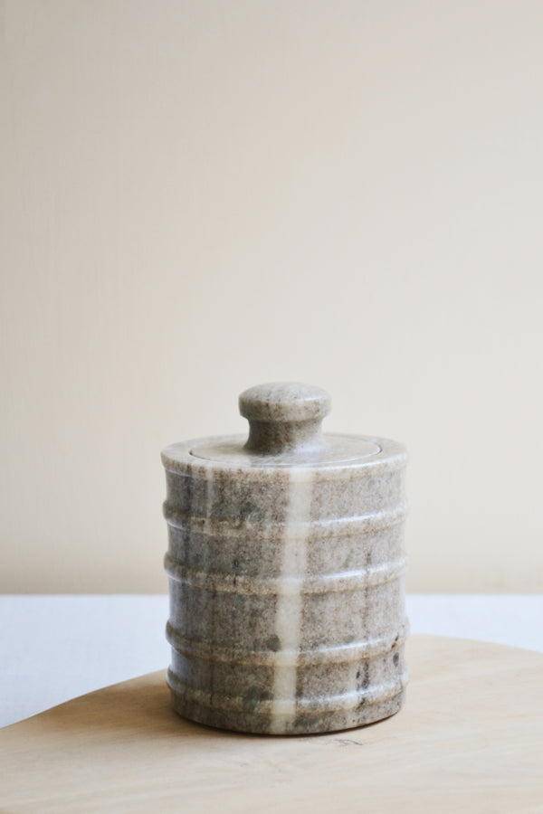Striped Marble Jar with Lid