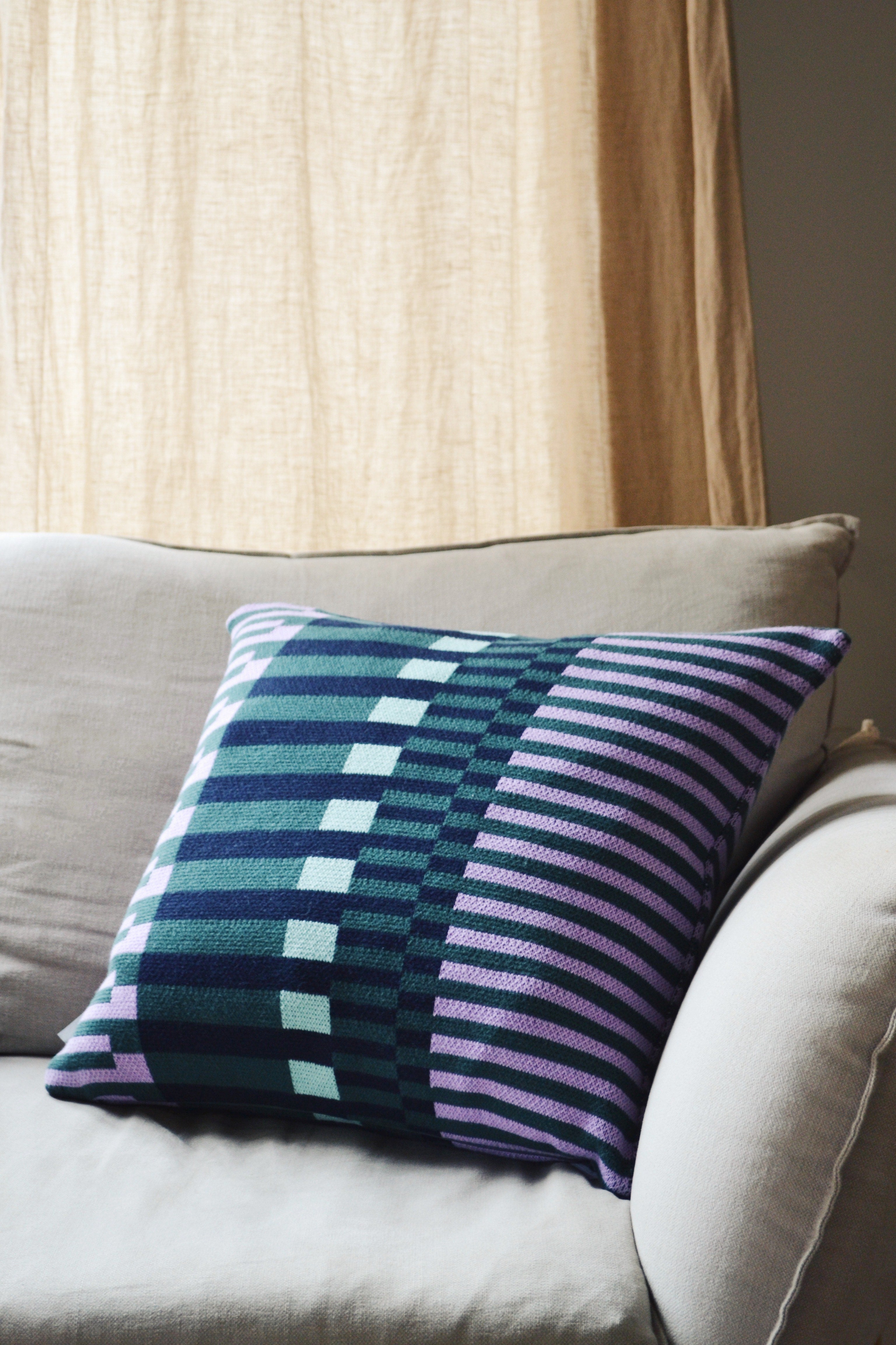 White knitted deals cushion