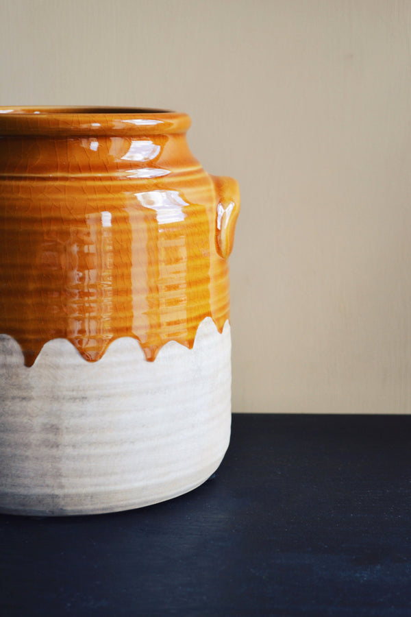 Mustard Glazed Stoneware Vase