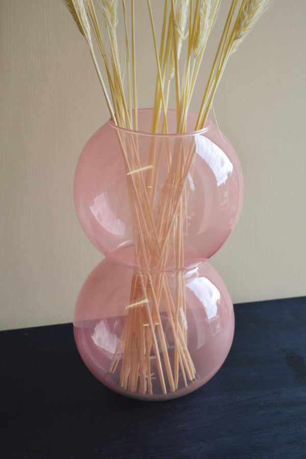 Recycled Pink Bulb Glass Vase