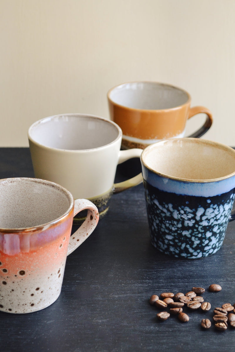 HKliving ® | Set of Four Ceramic Americano Mugs - Jungle