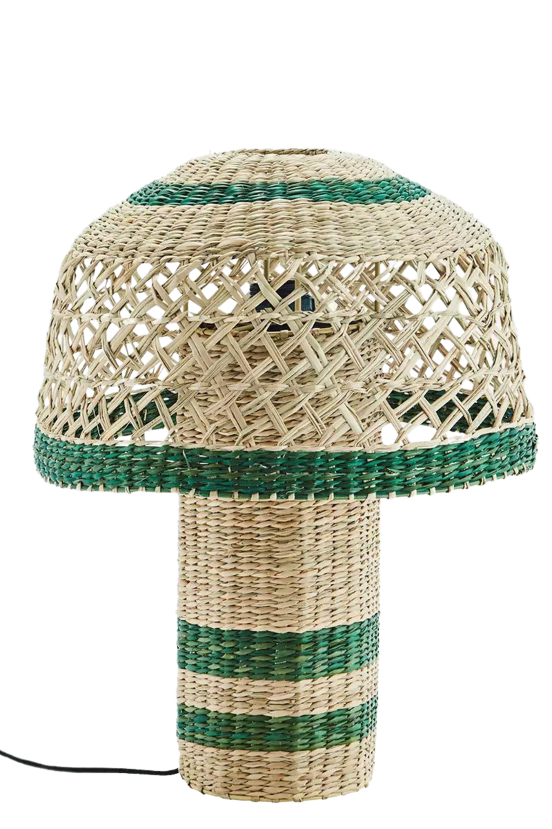 Natural and Green Seagrass Table Lamp