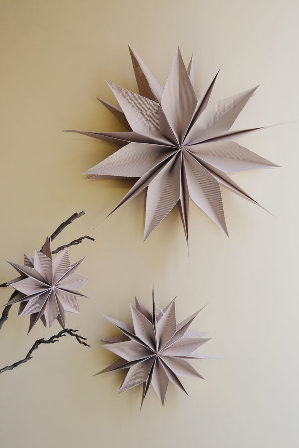 Capella Red / White Paper Star Decoration - Three Sizes Available