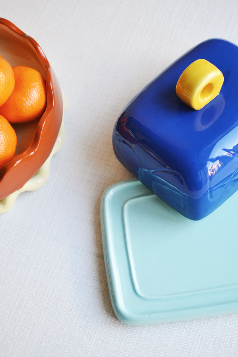 Blue Chunky Butter Dish