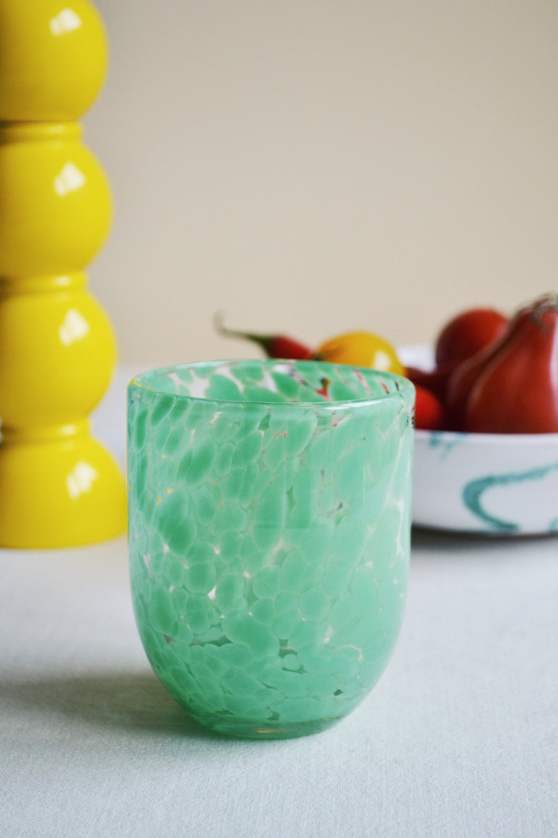 Splattered Messy Drinking Glass - Four Colours Available