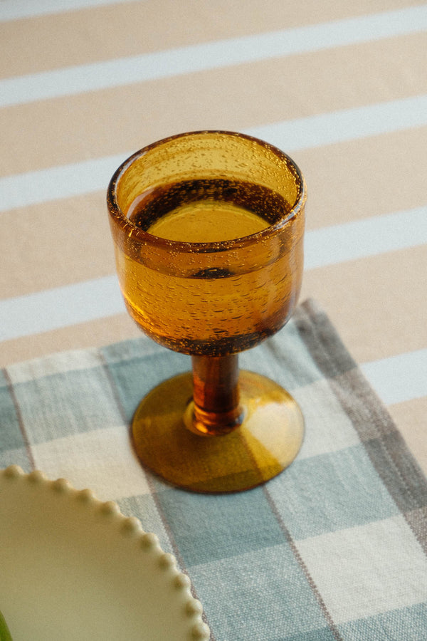 Bubble Wine Glass - Amber