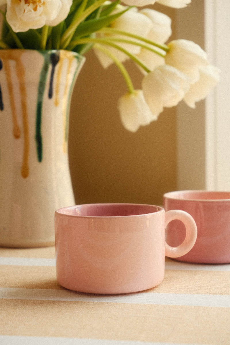 Set of Two Pink Mugs