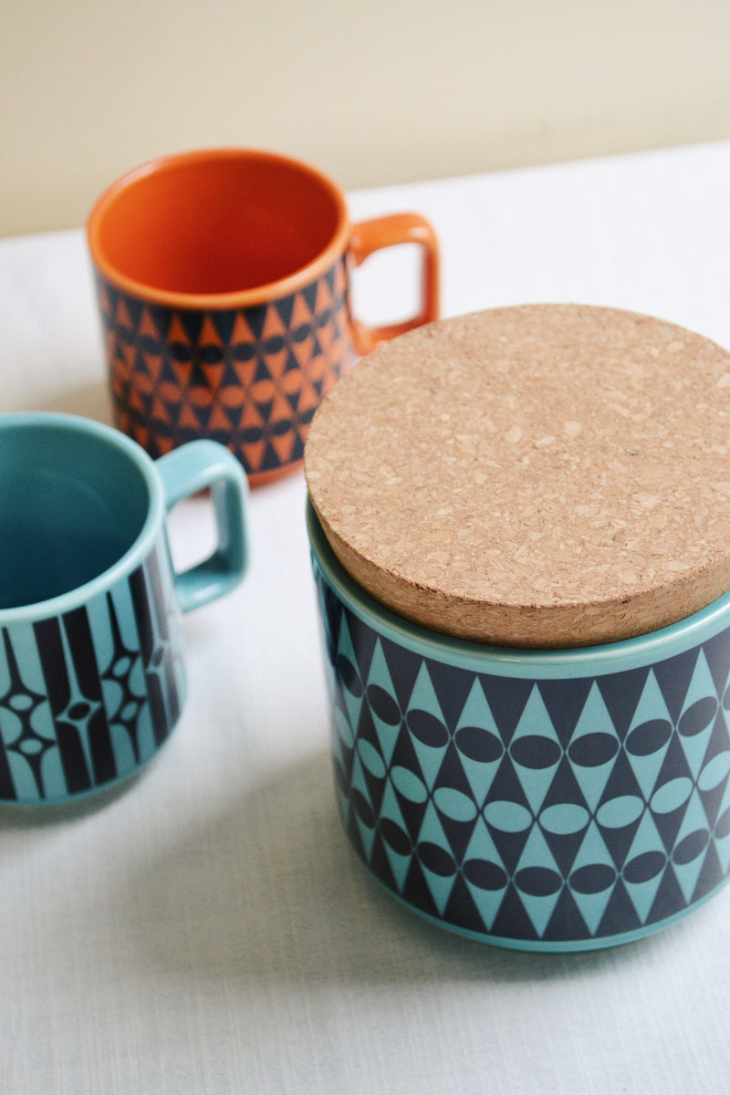 Teal Storage Jar - Backgammon
