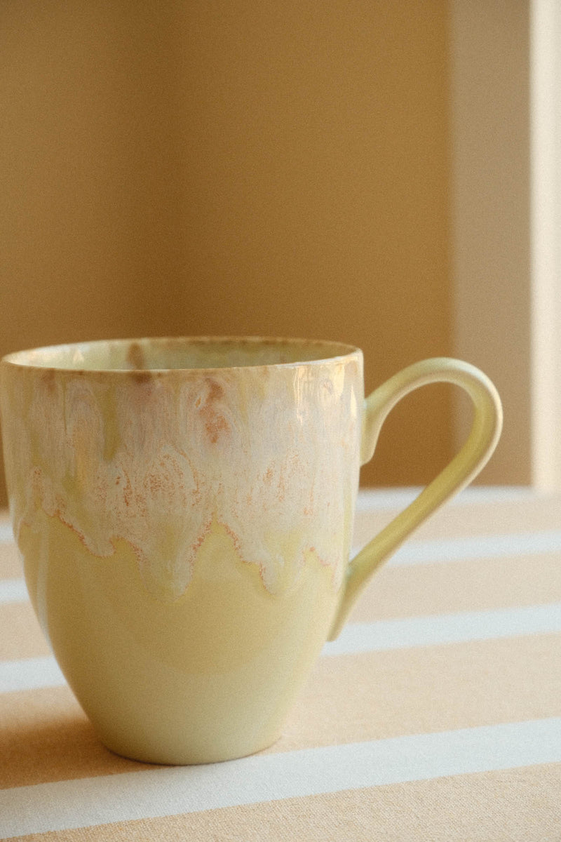 Yellow Drip Glaze Stoneware Mug