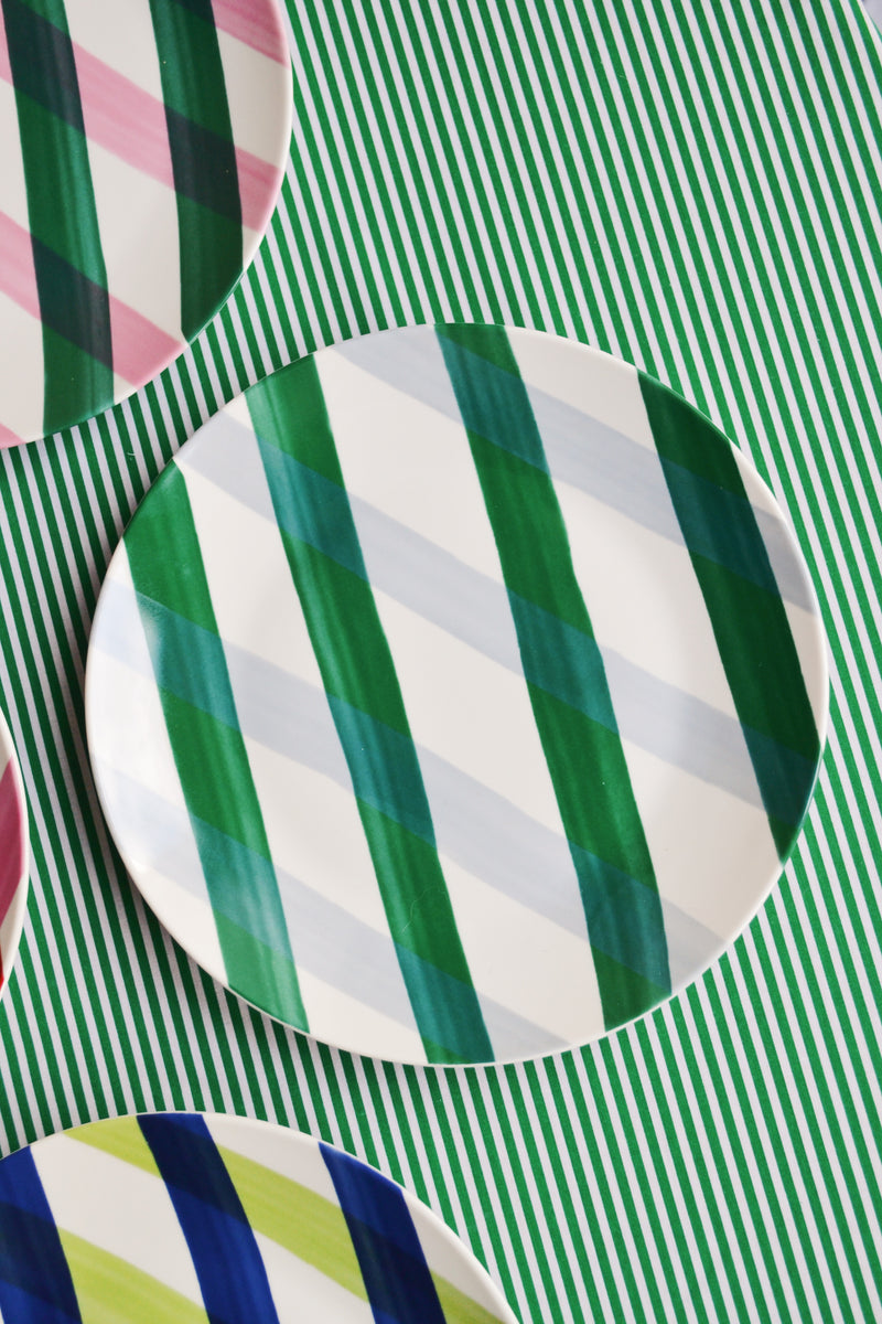 Check Graphic Porcelain Plate - Four Colours Available
