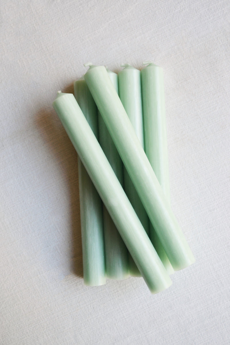 Atlantic Green Dinner Candles - Set of Six