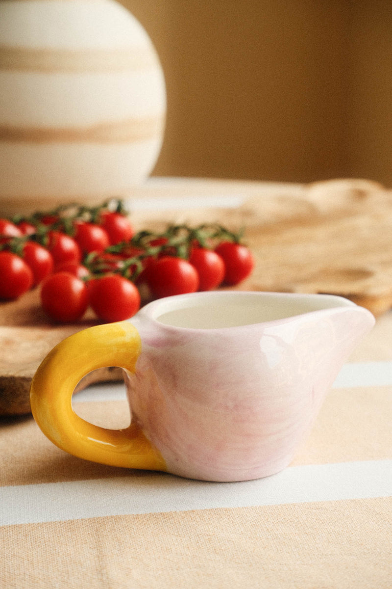 Small Ceramic Pink and Yellow Jug