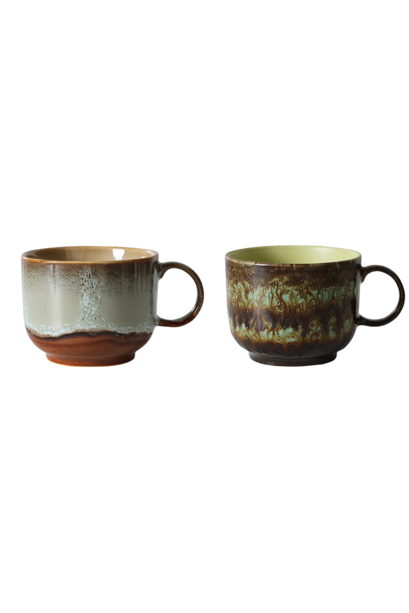 HKLIVING ® | Set of Two Stoneware Tea Cups - Odyssey