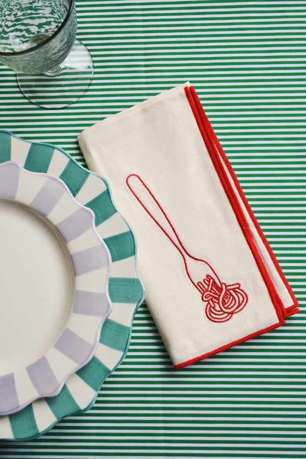 Set of Two Linen Blend Napkins - Spaghetti