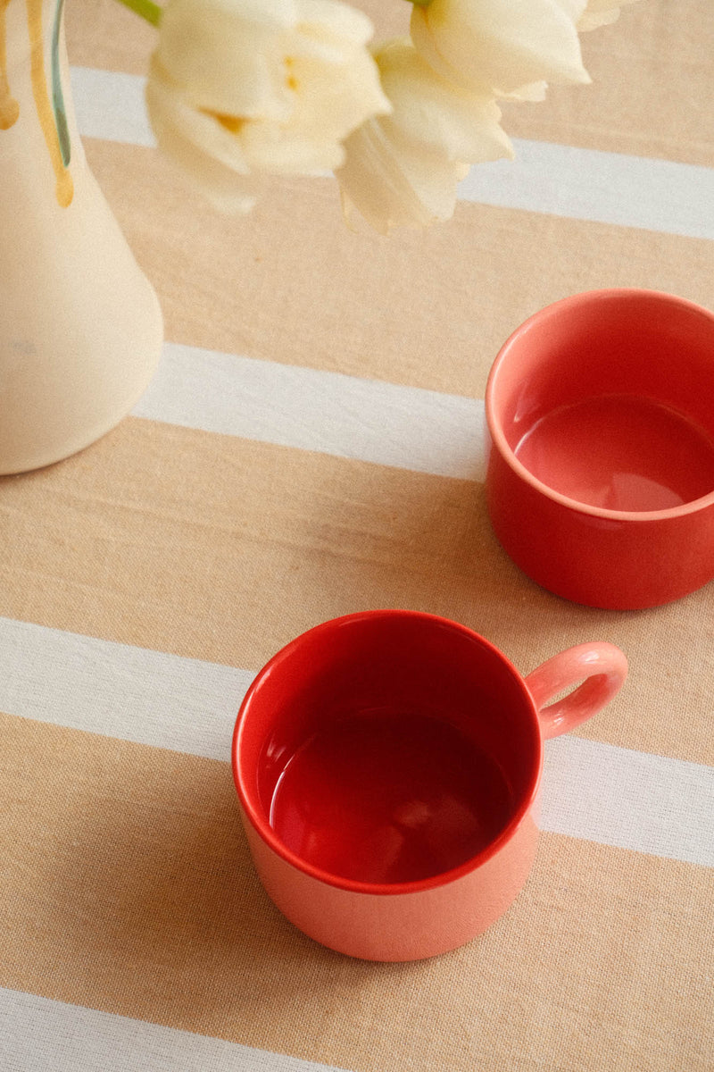 Set of Two Red Mugs