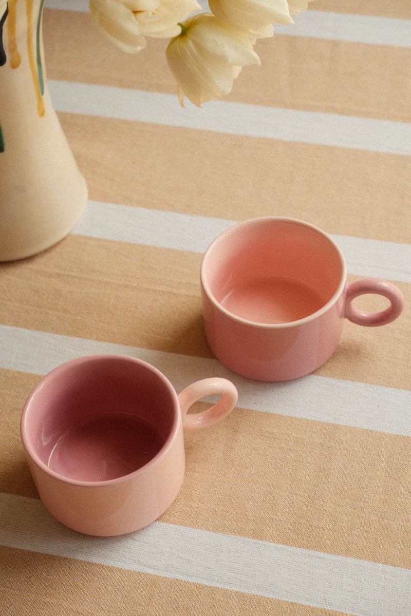 Set of Two Pink Mugs