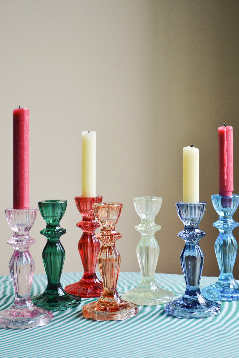Glass Candlestick Holder Apple