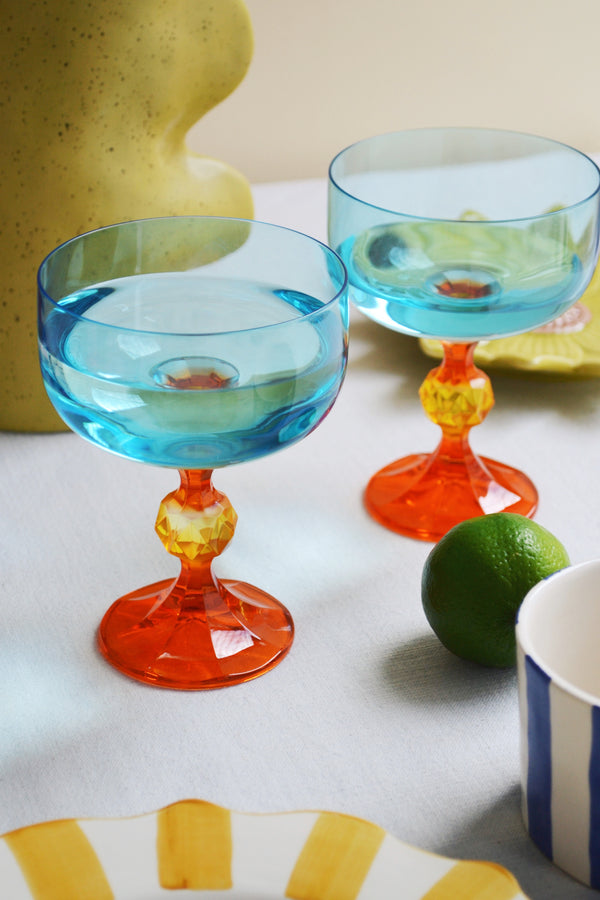 Anna and Nina Cocktail Glasses - Paradise, Perfect for Summer Alfresco Dining