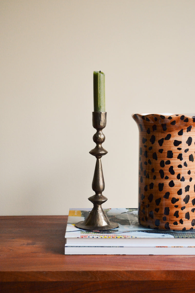 Antique Brass Hand Forged Candlestick Holder