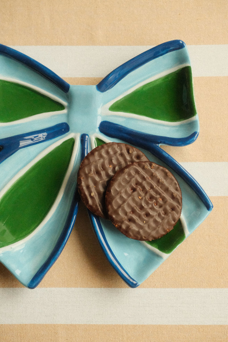 Blue and Green Bow Plate