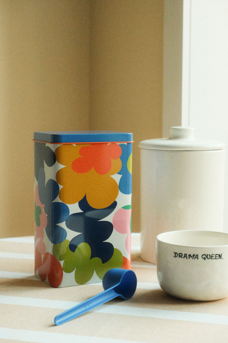 Abstract Flowers Kitchen Storage Tin