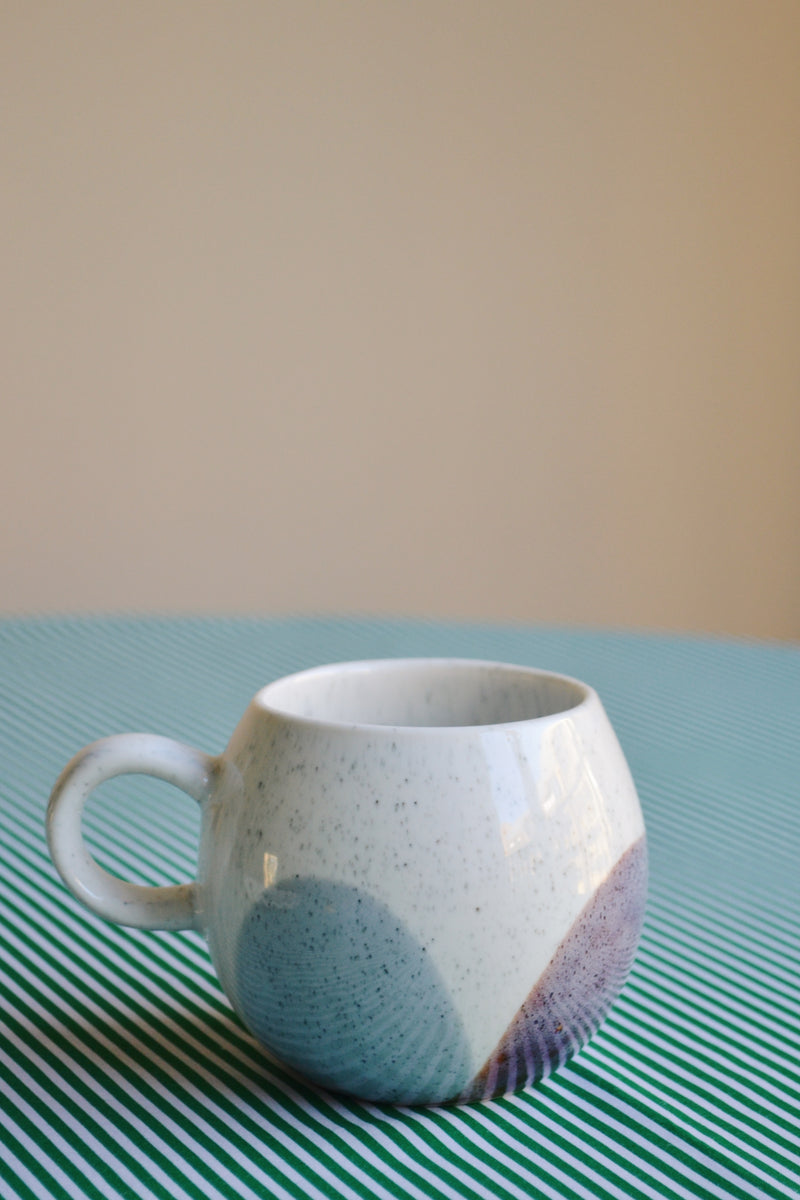 Round Glazed Mug - Blue Circles