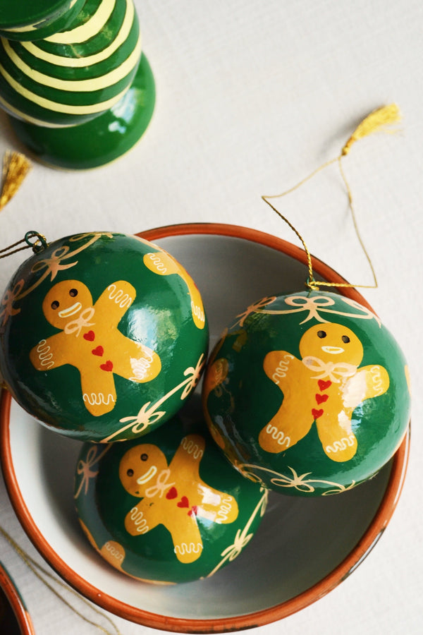 Green Gingerbread Man Christmas Ornament