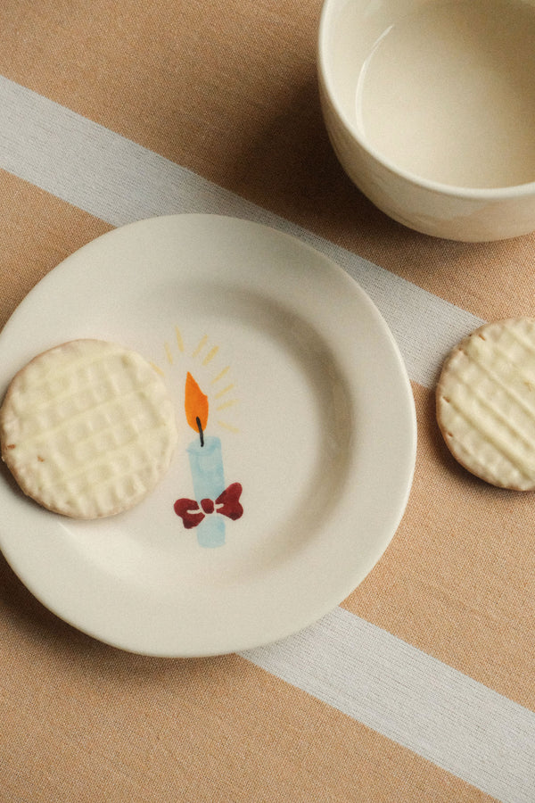 Holy Night Candle Christmas Dessert Plate