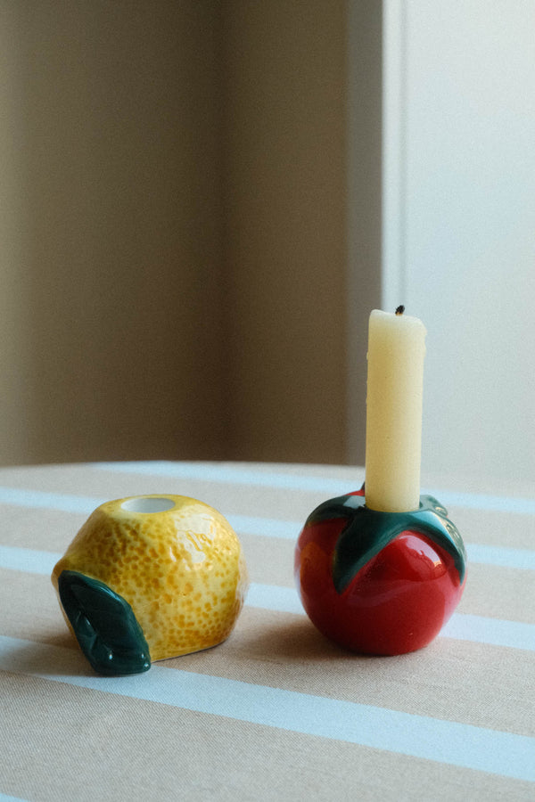 Tomato Ceramic Candlestick Holder