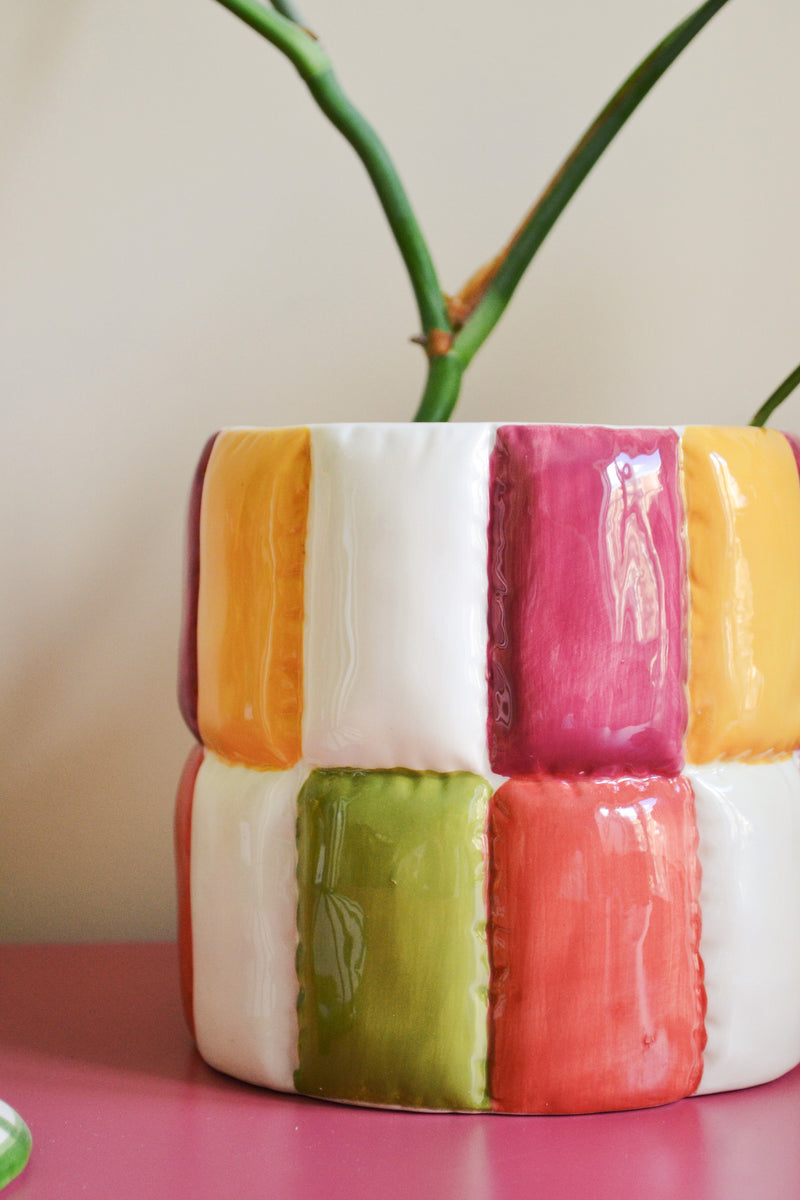 Patchwork Ceramic Plant Pot