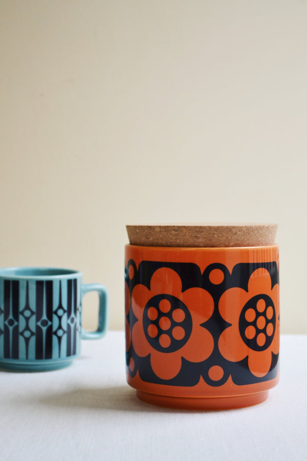 Orange Storage Jar - Geo Flower