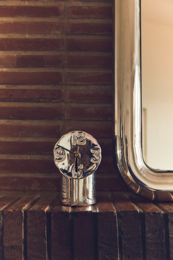 HKLIVING ® | Retro Ceramic Ceramic Clock - Chrome