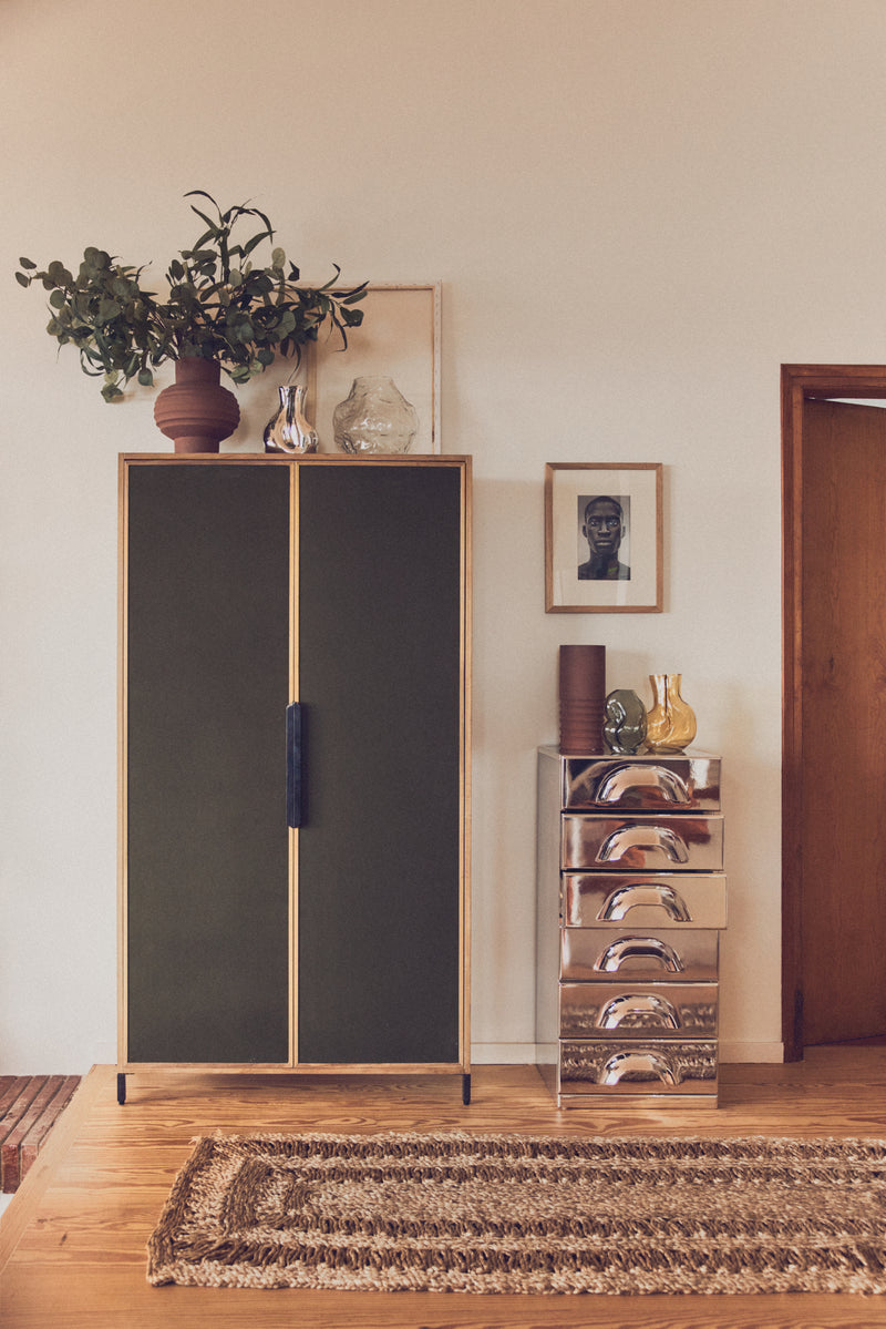 HKLIVING ® | Gleam Glass Vase - Chrome