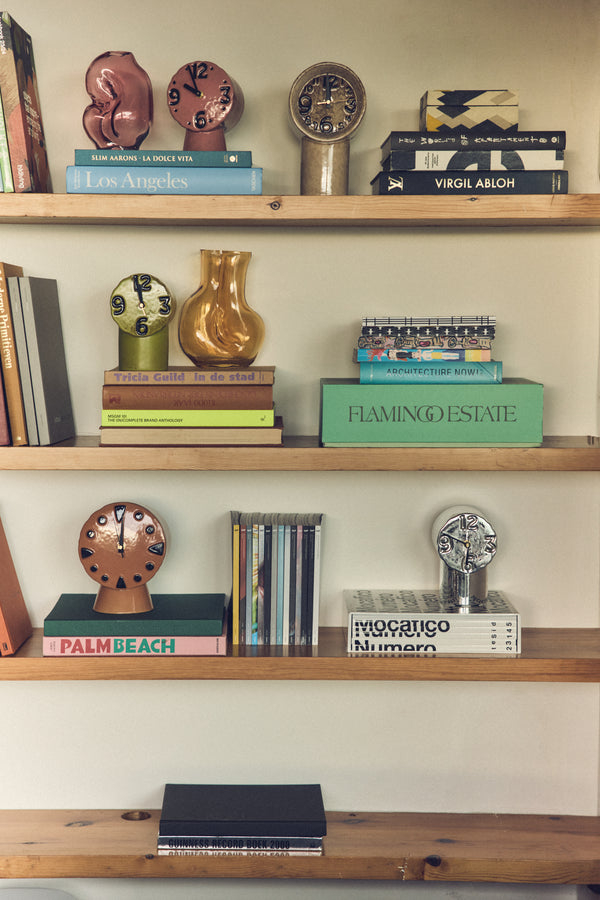 HKLIVING ® | Retro Ceramic Ceramic Clock - Chrome