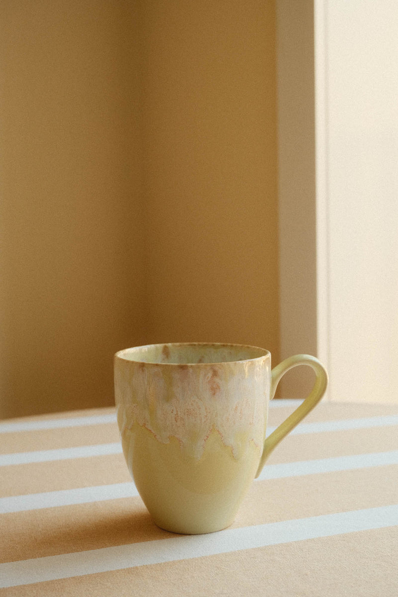 Yellow Drip Glaze Stoneware Mug