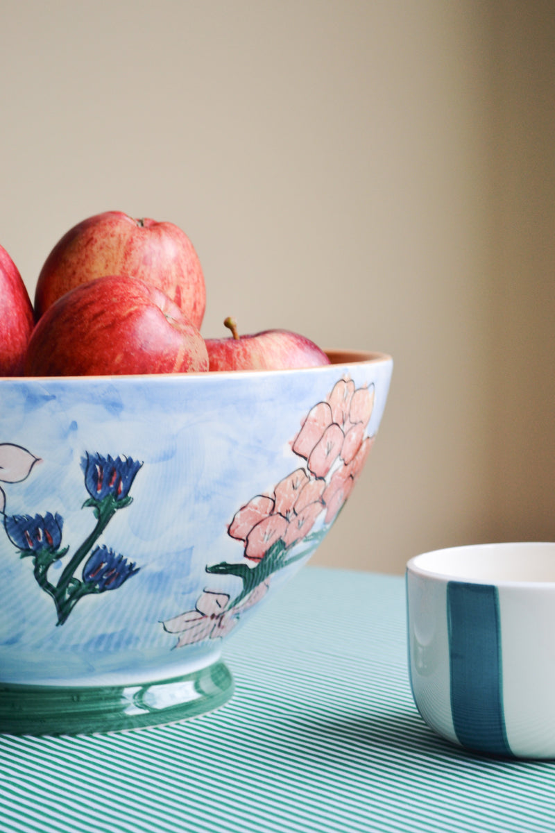 Large Floral Bouquet Ceramic Bowl