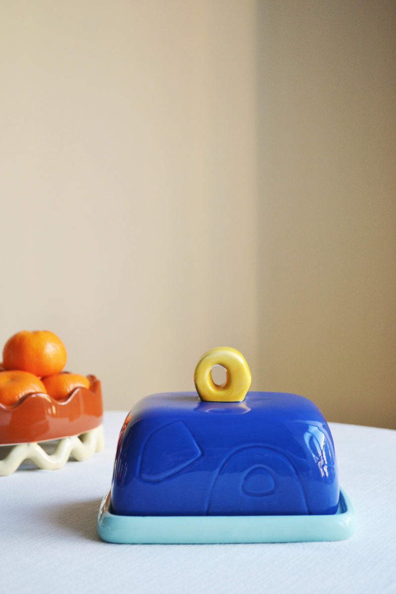 Blue Chunky Butter Dish