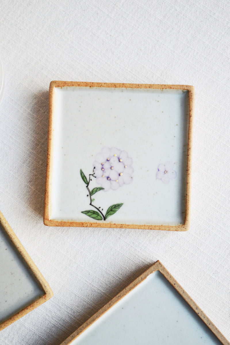 Hand Painted Ceramic Floral Coasters - Four Styles Available