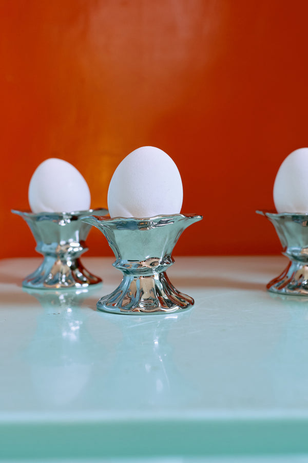 HKLIVING ® | Set of Four New Classics Chrome Egg Cups
