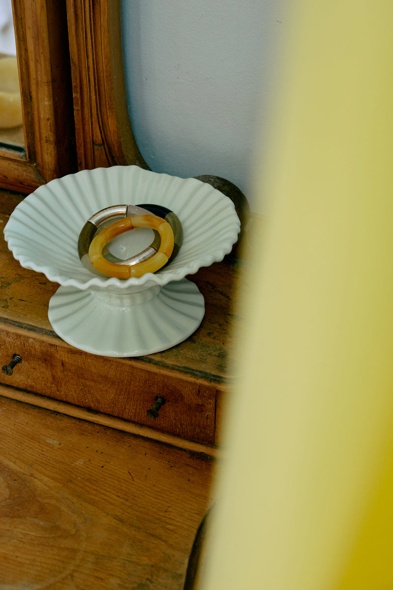 HKLIVING ® | Ice Blue Stoneware Ribble Bowl