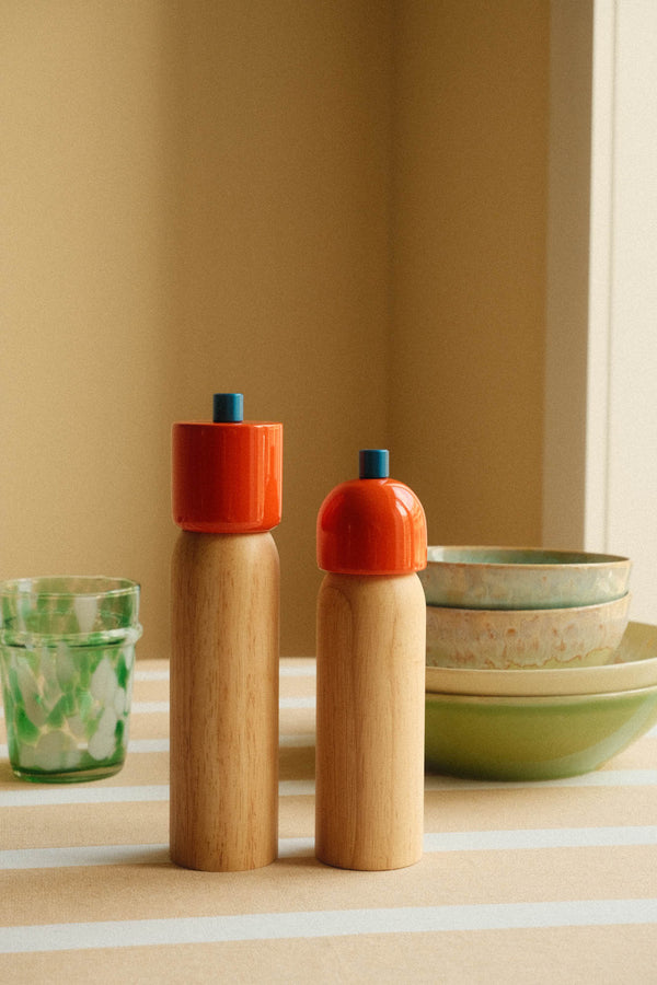 Salt and Pepper Grinder - Orange and Blue - Two Sizes Available