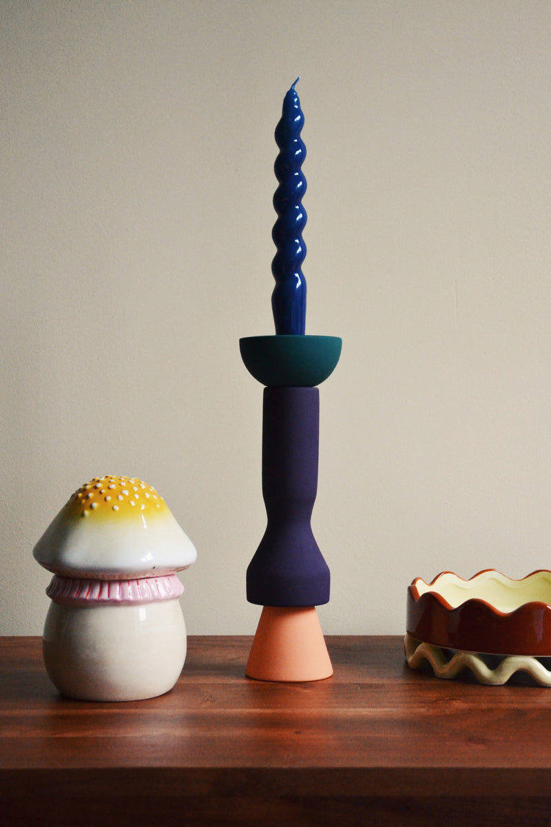 Stack Peach Tall Candlestick Holder