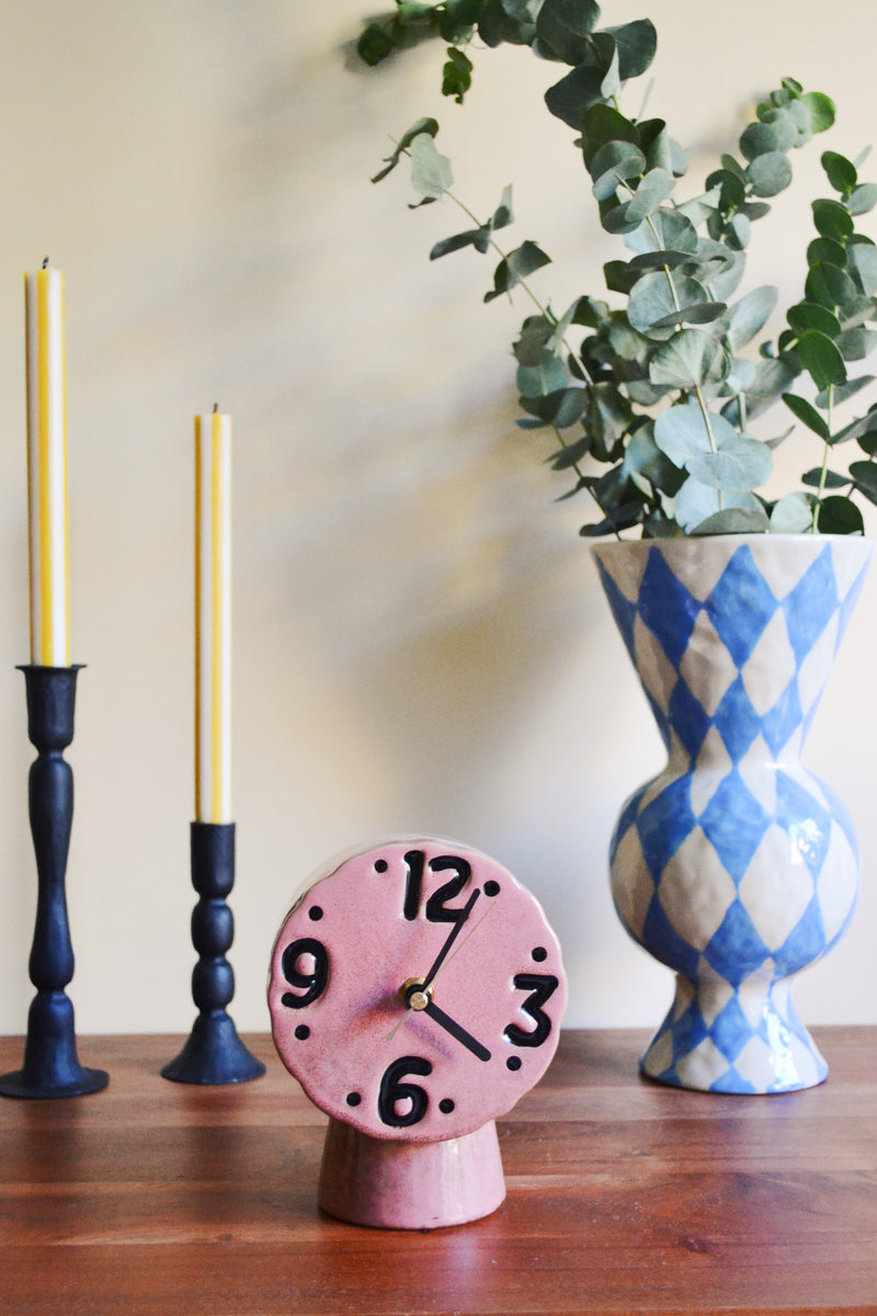 HKLIVING ® | Retro Ceramic Ceramic Clock - Pink